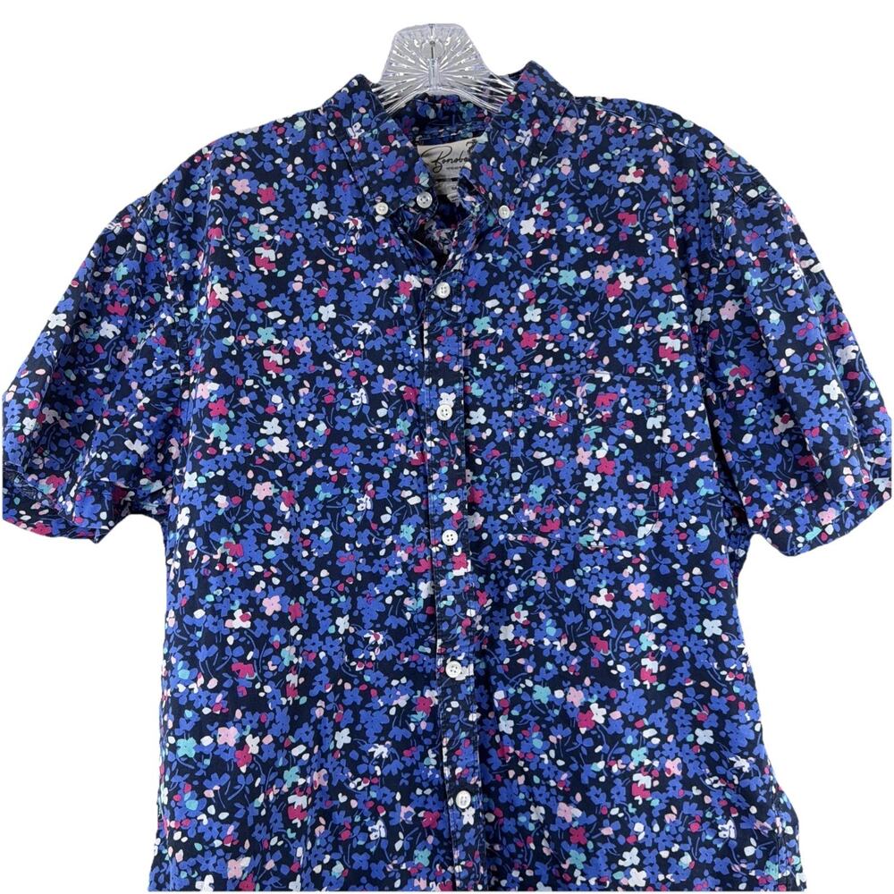 Bonobos Mens Slim Fit Stretch Floral Riviera Button Down Short Sleeve Shirt Lg